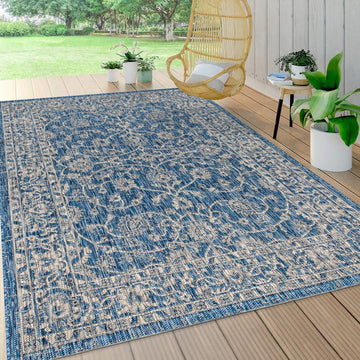 Palazzo Vine And Border Textured Weave Indoor/outdoor Area Rug